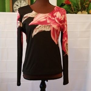 Casual Corner Annex Floral Long Sleeve Blouse